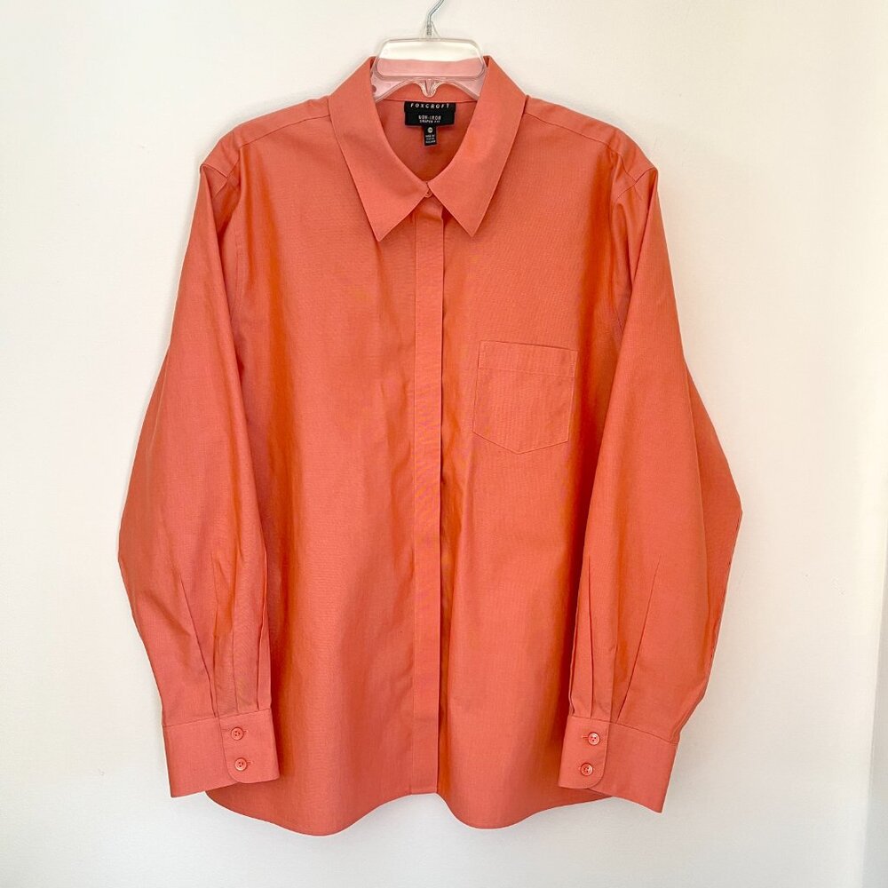 Foxcroft Dress Shirt 20W Pink Peach Button Down